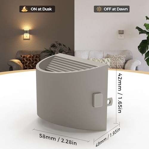 Image of DORESshop LED Night Light[2 Pack], Night Lights Plug into Wall, 3 Level Brightness Adjustable Plug in Night Light, Dusk to Dawn Sensor Nightlights for Adults, Bedroom, Hallway, 3000K, Gray Cover