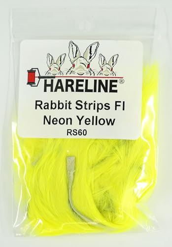 Hareline Fly Tying Rabbit Strips - Fl. Neon Yellow