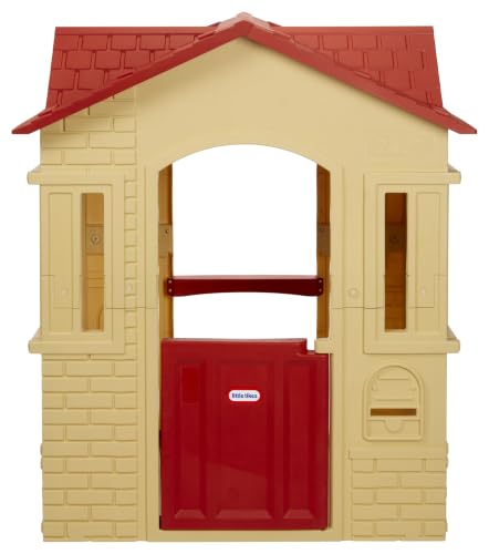 Image of Little Tikes Cape Cottage Playhouse with Working Door, Windows, and Shutters - Tan, Toddlers Ages 2+ Years