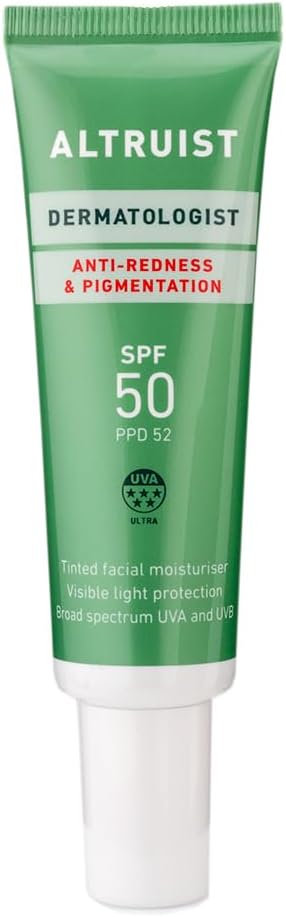 Altruist Dermatologist Anti Redness and Pigmentation SPF50 Tinted Face Cream, Unscented, 30 ml (Pack of 1)