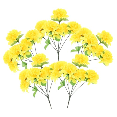 Ipetboom Bouquet Crisantemi Artificiali per Cimitero Fiori Gialli per Decorazioni Funerarie Esterni Composizioni Realistiche per Lapidi e Loculi