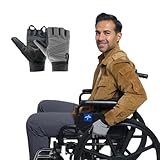 Inspired Comforts Wheelchair Gloves Fingerless Full Thumb with Anti-Slip Grip, Breathable & Reflective (Black/Grey,XL)