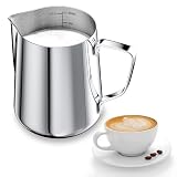 Aevorine 350ml Bricco Latte Professionale per Montalatte Inossidabile 304, Lattiera con Se...