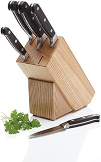 MasterClass Halo Kitchen Knife Set with Block, 5-Piece, Carbon Steel
