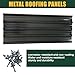 18 pcs Galvanized Steel Roof Panels,L42.52×W17.72 Inch Metal Roof Panels,Corrugated Tin Roofing Panels Roof Protector for Garages Black