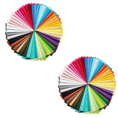 100 PCS Fabric Squares, 10x10cm Multi-Colors Embroidery Fat 