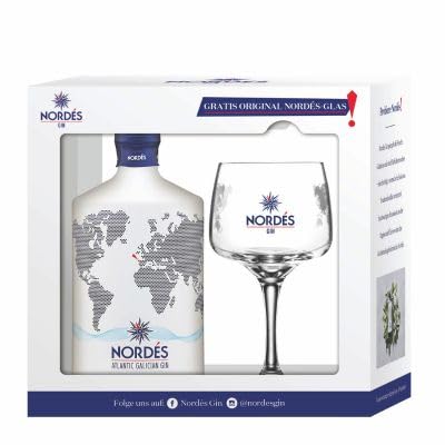 NORDES Gin 40% vol. – Fruchtiger Gin aus Spanien mit Glas – Geschenkbox inkl. Original Nordés Glas (1 x 0,7l)