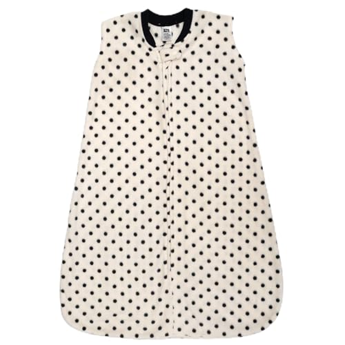 Hudson Baby Infant Girls Fleece Sleeping Bag, Sack, Blanket, Black Cream Dot, 0-6 Months