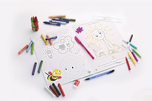 Cello ColourUp Celebration Kit Gift Pack |10 Wax Crayons Colour Set | 12 Oil Pastels | 15 Mini Sketch Pens | Kids Drawing Set | Drawing Colours Set | Free Activity Book