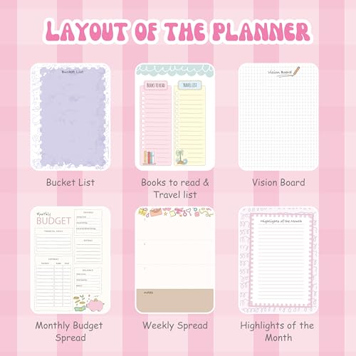 Image of Planner Kit, Planner Set Includes A5 Journal (22x17cm) 262 Pages, 120 GSM, Weekly Planner, Desk Calendar 2026, Stickers Book and Bookmark (The Bold Edition)
