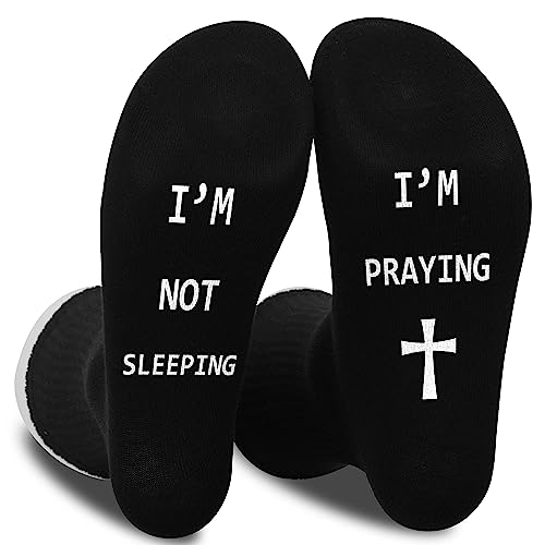 FujLoy I’m Not Sleeping I’m Praying Socks,Inspirational Gift,Motivational Christian Socks,Gifts For Christian.3