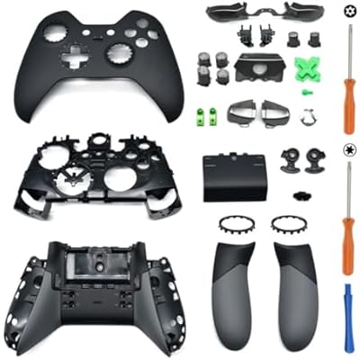 Hzxkqmil Replacement Full Housing Shell Case Kit for Xbox One Elite 1st Controller - Include Faceplates Cover Middle Frame Side Rails ABXY Buttons LB RB Bumper Accessories