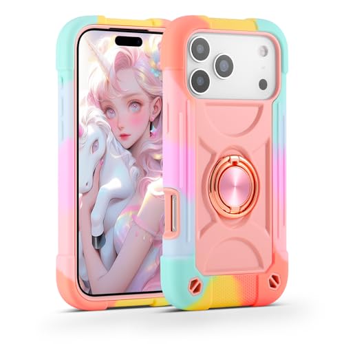 MARKILL Compatible with iPhone 18 Pro Max Case/iPhone 17 Pro Max Case 6.9 Inch with Ring Stand, Heavy-Duty Military Grade Shockproof Phone Kids Cover for 18 Pro Max/17 Pro Max