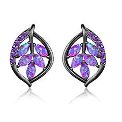leaf earrings-purple