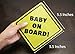 Baby On Board Signs for Cars - Reflective Magnet Sign for Bumper - 2 Pack, 5.5” by 5.5” - Magnetic Sticker Safety Signs, Accessories for Baby in Cars