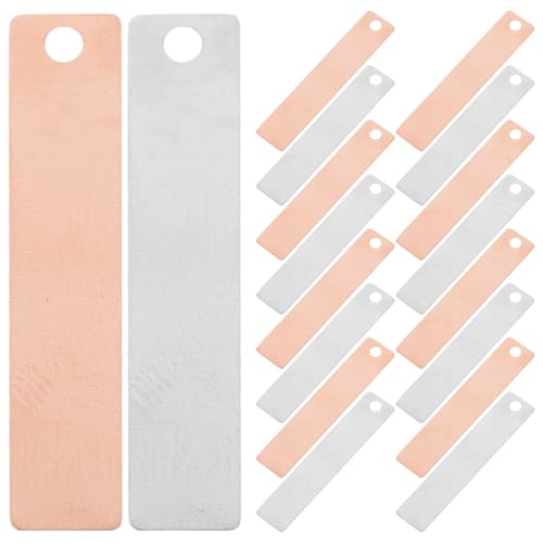 Homoyoyo 20pcs Copper Zinc Electrode Strips Set Fruit Battery Science Experiment Kit for Students Pure Anode Metal Sheets for Electroplatingdiy Science Projects (40x9mm)