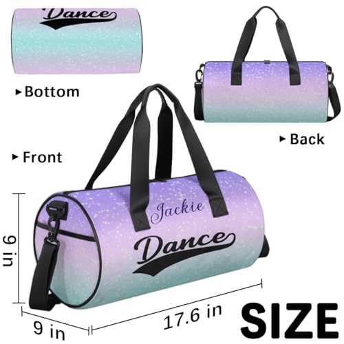 Bardic Personalized Dance Bag Gym Bag for Girl Custom Duffel Overnight Bag Travel Duffel Bag Customized Sports Gym Bag Duffel Bag for Kids Gifts - DANCE3