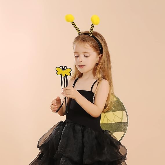 JeVenis Bumble Bee Costume Bee Wings Headband Costume Toddler Bumblebee Party Supplies Carnival Party Costume - Image 4