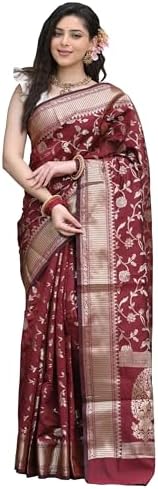 Sari Banarasi Women Pure Silk Kanjivaram Soft New Ladies 2023 Design Wear Pattu Sarees Latest Collections Sari Party Sari with Blouse Piece for Wedding Sadi (SAN PARI-182 GREEN