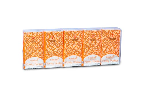 Image of Kosher 2 Ply Vanity Hankey /Pocket Tissue | 10 Pulls X 30 Pack | Total - 300 Pulls | Travel-Friendly Pocket Size | Purse, Bag & Pocket Use