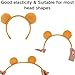 Delfd Yellow Bear Ears Headband Adult Bear Costume Chipmunk Ears Headband for Halloween Party Cute Fashion Hairband for Face Wash Makeup Beauty