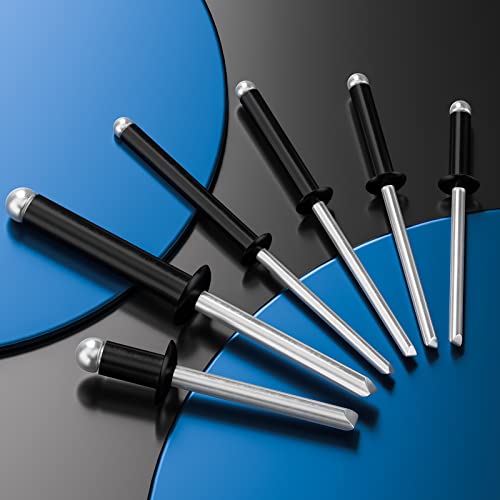 Image of Wensilon(80Pcs) Black Aluminum blind pro Rivets Kit,Aluminum Grip and Steel Mandrel Set
