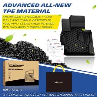 Image of Michelin Vehicle Mats, All-Weather TPE Custom Fit Liner for 2018-2024 BMW X3 & 2019-2025 BMW X4 (3 Piece), Premier