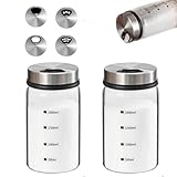 調味料入れ 2個入り 塩入れ容器150ML 粉糖ふり シュガー ココア コーヒー チョコレート コショウ粉末ふりシェーカー 料理 お菓子作り調味料入れ 家庭キッチン台所用 (200ML)