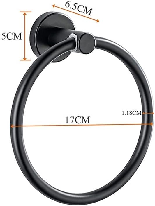 Bathroom Towel Ring Bath Towel Hanging Ring Black Towel Rack Anti-Scratch Resistance and Durable Hotel Household Bring a Modern Feel to Your Bathroom and Kitchen