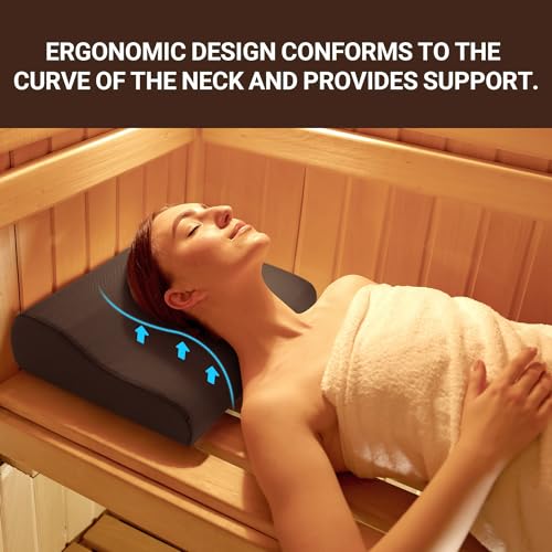 BALAPET Waterproof Sauna Headrest Pillow, Breathable Memory Foam Support Sauna Backrest Pillow, Ergonomic Curve Sauna Neck Pillow, Sauna Accessories for Infrared Sauna Resting - Image 5