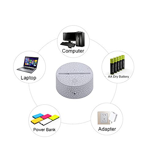 Lámpara de mesa 3D LED con control táctil y remoto miniatura 5