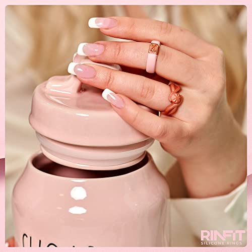 Rinfit Silicone Rings For Women - Bridal Set, Engagement Or Promise Ring & Stackable Set - Womens Rubber Wedding Rings & Silicone Wedding Bands Women - Silver - Size 4 #TOP7