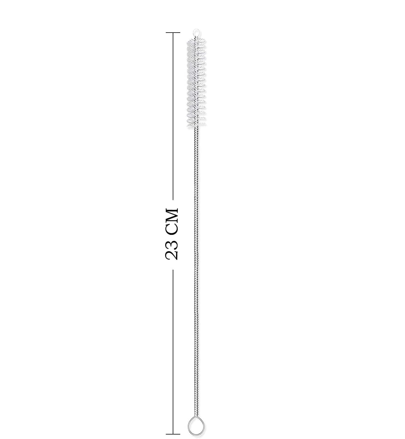 ORBITORA Stainless Steel Straw Cleaner Brush Set, 2-Piece Long Cleaning Brush for Straws on Tumbler, Water Bottle, Sippy Cup, and Pipes, Tubes or Hummingbird Feeders, Silver 1