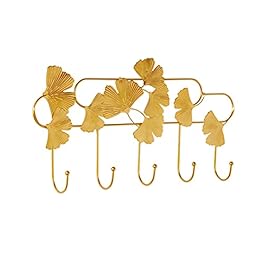 Percheros Para Colgar Abrigos Household Storage Wall Hook Coat Hook Bedroom Living Room Corridor Coat Hook with 5 Metal Hooks Towel Rack for Bathroom Perchero Para Colgar Bolsas(A)