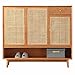 Shoe Cabinets Szafka Na Buty Z Drewna Sosnowego O Dużej Pojemności, Stojak Na Buty Wejściowe Do Małego Mieszkania, Oddychające Drzwi Szafki Z Rattanu (Size : 120x35x105cm)
