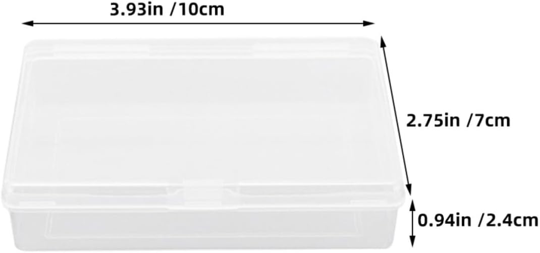 ORFOFE 12pcs Plastic Rectangular Card Organizer with Hinged Lid Storage Box image 2
