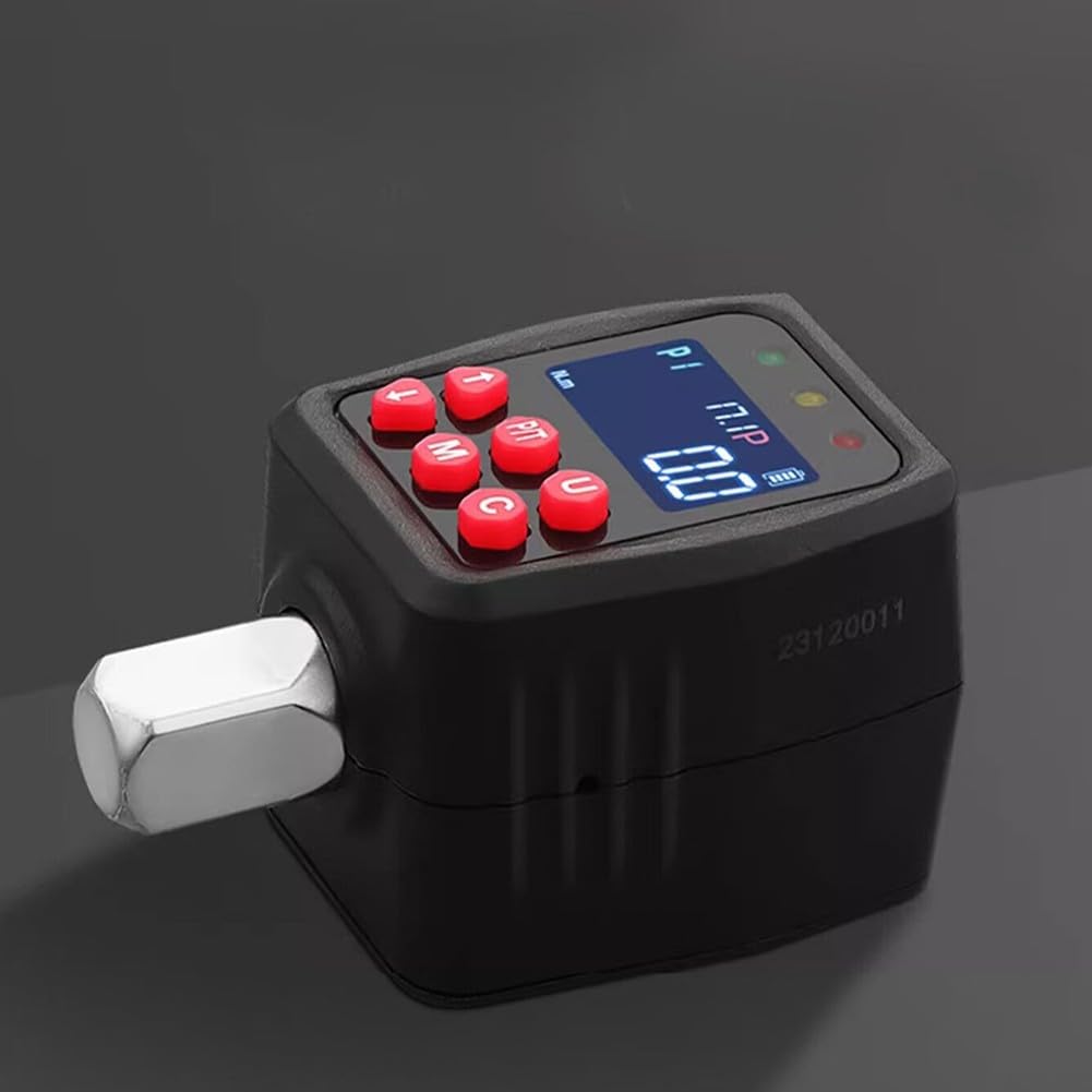 Medidor de par digital con conector de 1/2 pulgada, probador de par electrónico 0-200 Nm, pantalla multiunidad N·m/kgf·cm/lbf·in, pantalla LCD para montaje automotriz y mecánico (30 Nm)