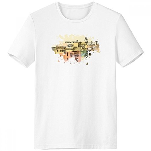 T-shirt blanc France pour homme au motif illustration des monuments nationaux