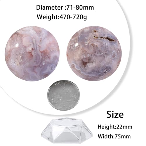 Boule de cristal en agate fleur de cerisier, cadeau idéal avec socle de table - 4