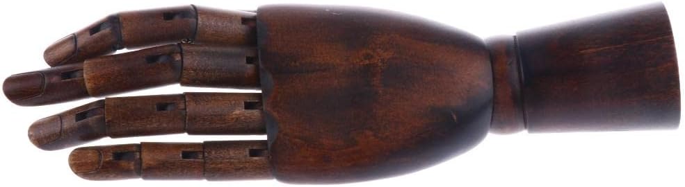 Wooden Hand Model Bracelet Display Stand | Posable Drawing Mannequin for Artists | Hand Finger Organizer Rack with Art Supplies for DIY Drawing and Pain - Coffee