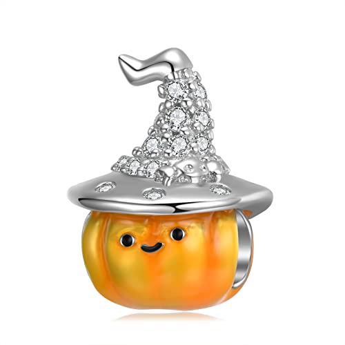 Colgante de plata de ley 925 para pulseras que no se oscurece con diseño de Halloween