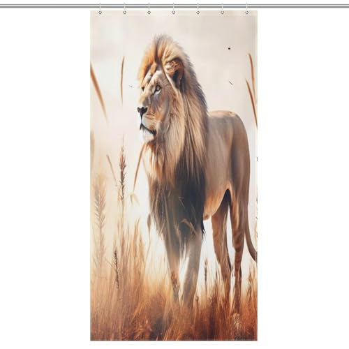Rideau de douche lion 92x183 cm imperméable pour baignoire - 7