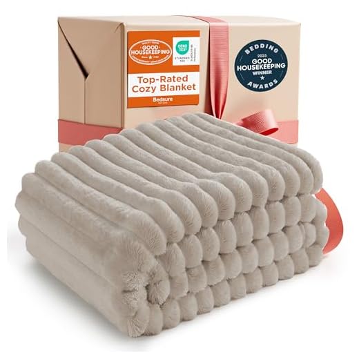 Bedsure GentleSoft Throw Blanket for Couch - Cozy Soft Blankets for Women, Cute Small Fleece Throws for Girls, Linen, 300GSM, 50x60 Inches