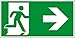 Produktbild Fluchtwegschild ASR A1.3 | ISO 7010 - Rettungsweg rechts - Kunststoff, langnachleuchtend - 10 x 20 cm