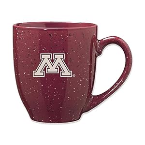 Rico Industries NCAA Minnesota Golden Gophers Primary 16 oz Team Color Laser Engraved Speckled Ceramic Coffee Mug