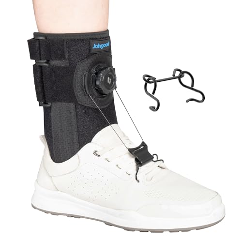 joingood Tutore Regolabile Per Piede Cadente Con Ghiera A Sgancio Rapido, Supporto Per Danno Nervoso O Debolezza Muscolare, Con Ampio Gancio Per Scarpe O Ciabatte, Unisex, S/M