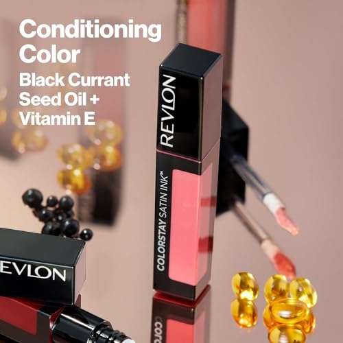 Image of REVLON Colorstay Satin INK, Comfortable, Longwear Rich 16-Hour Liquid lip Color, Formulated with Black Currant Seed Oil & Vitamin E, Citrine Queen - (038)