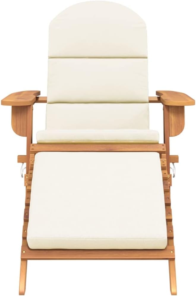 Patio Chair with Footrest,Camping Chair,Patio Armchairs,Lawn Chairs,Deck Chair,Club Chairs,Bistro Chairs,Lounge Chairs,for Garden,Backyard,Lawn,Porch,Poolside,Balcony,Solid Wood Acacia