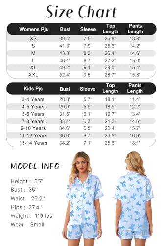 Image of Girls & Womens Satin Pajamas Set, Silk Button-Down Sleepwear 2 Piece Nightwear, 3 Years - Women XXL