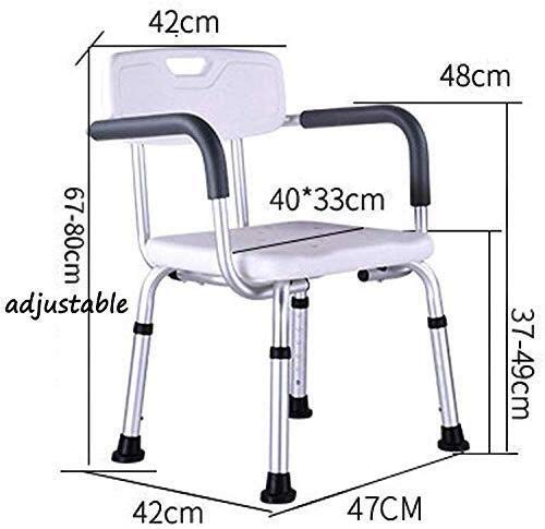 Tabouret de douche PMR blanc avec dossier et assise ergonomique - 7